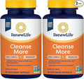 Renew Life Detox Cleanse More,Reduces Bloating and Restores Regularity,Overnight Constipation Relief,Soy,Dairy and Gluten-Free,100 Capsules,(Pack of 2)
