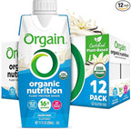Orgain Organic Nutritional Vegan Protein Shake, Vanilla Bean - 16g Plant Based Protein, Meal Replacement, 21 Vitamins & Minerals, Fruits & Vegetables, Gluten Free, Non-GMO, 11 Fl Oz (Pack of 12)