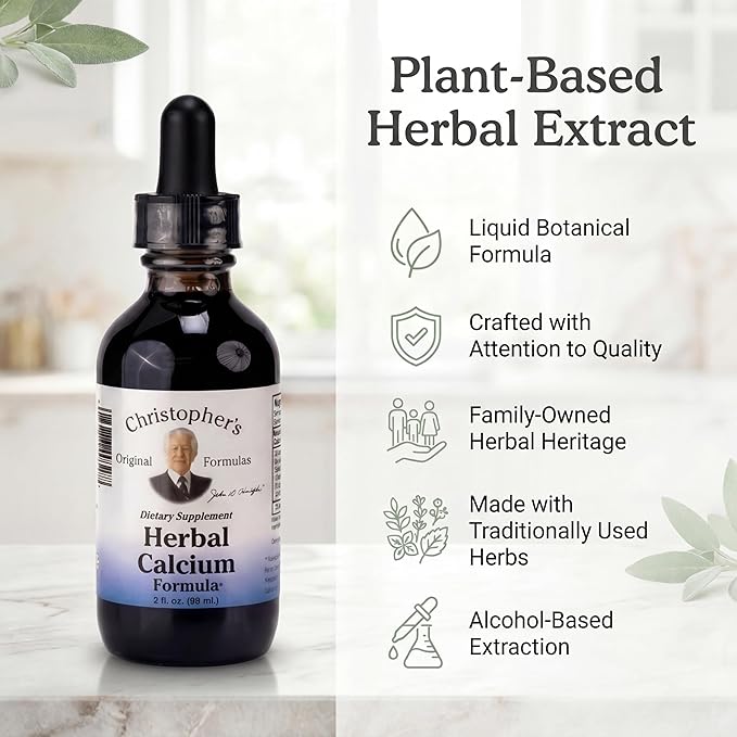 Christopher's Original Formulas Herbal Calcium Extract, Natural Bone Health Support, 2 oz