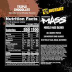 Mutant Mass | Weight Mass Gainer Protein Powder - high Calorie Protein Powder for Mass gain - Triple Chocolate - 5 Pound