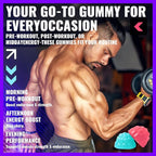 NSF Certified Creatine Gummy 5g - Creatine Monohydrate Gummies – Pre-Workout Energy & Muscle Growth Support for Men & Women | Blueberry Raspberry Electrolyte Gummies (135 Count)