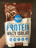 Portions Master CFM Whey Isolate Protein Powder, 2 LB, 23g Low Carb, Low Fat, Cold-Processed, Fast Absorbing, Muscle Growth & Recovery Support (Chocolate Brownie)