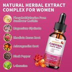 Cortisol Supplements for Women Liquid Drops, Natural Herbal Extract Complex for Women, Cortisol Reducer - Promote Relaxation and Support Mood - 30 Day Vegan Supply