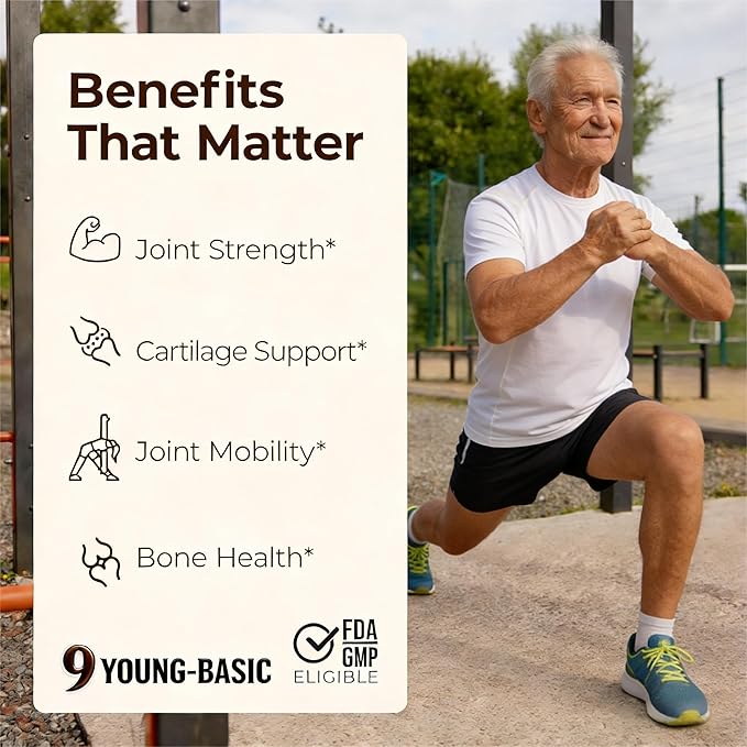 Glucosamine Chondroitin with Calcium + Vitamin D3, 4 in 1 Health Supplement for Joint Repair, Nourishment, strengthening and Reinforcement, Sugar Free Vegan, 90 Tablets Orally