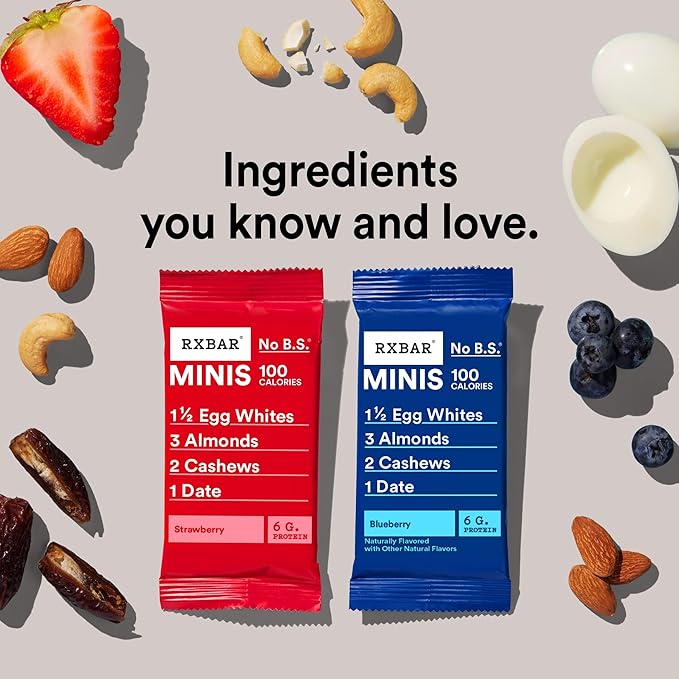 RXBAR Minis Protein Bars, Snack Bars, Variety Pack (16 Count)