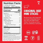 Chomps Snack Size Grass-Fed Original Beef Jerky Snack Sticks 0.5oz 24-Pack - Keto, Paleo, Whole30, 4g Lean Meat Protein, Gluten-Free, Zero Sugar Food, Non-GMO Chomplings