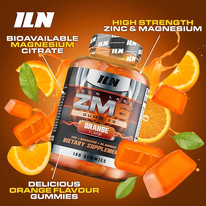 Iron Labs ZM6 Gummies for Men & Women - 2 Pack - Zinc Magnesium Gummies (200 Count, Orange Flavor, Vegan) - Magnesium Citrate and Zinc Citrate Supplements with Vitamin B6 and D3