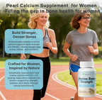 Marine Calcium Bone Density & Strength Supplement, Maximum Absorption Pearl & Icelandic Marine Algae Calcium - with Magnesium, Vitamin D3+K2, Organic 70+ Ocean Minerals for Bone Health,45 Days Supply