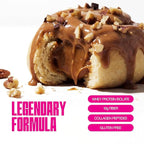 Legendary Foods Cinnamon Roll 22g Protein Bars – Gluten-Free, Low Carb Meal Option – Sweet Zero Sugar Snack, Keto-Friendly – 10-Pack High Protein Pre- or Post-Workout Nutrition Bars - Sticky Bun