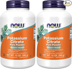 NOW Supplements, Potassium Citrate Powder, Supports Electrolyte Balance and Normal pH*, Essential Mineral, 12-Ounce (Pack of 2)