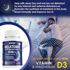 NEVISS Melatonin 50 mg for Adults - Extra Strength 9-in-1 Fast Dissolve Sublingual - High Dose with Magnesium Glycinate, Vitamin D3, Ashwagandha, Lemon Balm, Chamomile, Sugar Free, Vegan,60 Tablets