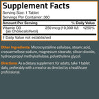 Bronson Vitamin D3 10,000iu (250mcg) Healthy Muscle Function and Immune Support, Non-GMO, 360 Tablets