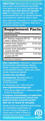 IBS Daily Probiotic Capsules for Digestive Health & Gut Health, Digestive Advantage Probiotics For Men and Women (96 count box) - Digestible Enzymes