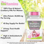 tnvitamins Cranberry Pills for Women: 600 mg of 50:1 Cranberry Concentrate Extract - 90 Capsules | Urinary Tract Health & Support* | Supplement for Women | Non-GMO | Made in the USA!