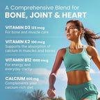 4-in-1 Calcium Supplements for Women and Men - Calcium with Vitamin D3 K2 5000 IU Supplement, 601mg per Serving for Heart, Bones & Body Defenses - Gluten-Free, Vegan-Friendly (240 ct)