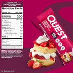 Quest Nutrition Protein Bars, Strawberry Shortcake, 20g Protein, 2g Sugar, 3g Net Carbs, 10g Fiber, Gluten Free, 12 Count