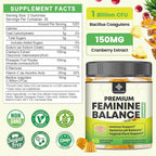 Feminine Balance Probiotic Gummies - Women's Vaginal Health Support | PH Balance & Odor, Flora, Immune Support | Probiotics for Women, Vegan Pineapple Flavor, 120 Count