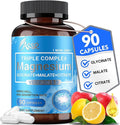 ASSR Triple Magnesium Complex – 300mg Magnesium Supplement with Glycinate, Malate & Citrate – Supports Relaxation, Muscle & Nerve Function – High Absorption, Vegan, Non-GMO, 90 Capsules