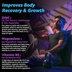 Zinc and Magnesium Supplement, Zinc Magnesium Aspartate Post Workout Gummies for Men Women, with Vitamin B6, B12, D3, Turmeric for Nighttime Recovery, Reduce Fatigue, Boost Immunity & Sleep, 60 Count