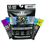 The Klean Freak Body Wipes - 12 count Individually Wrapped | Showerless Body Wipe for Women & Men | Sustainable Bodywipes for Gym, Travel, Camping | Mixed