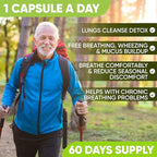 Lung Health & Immune Support Supplement - Lung Cleanse and Detox With Immunity Vitamins For Better Lungs, Immune Defense, Clear Lungs & Deep Breathing Including Quercetin & Cordyceps.Two Months Supply