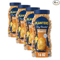 PLANTERS Honey Roasted Peanuts,Dry Roasted Peanuts,Party Snack,Plant-Based Protein,After School Snack,Sweet and Salty,Salted Nuts,Sea Salt & Honey,Snacks for Adults,Kosher,16oz Jar,(Pack of 4)