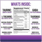 OUTTY Courage Powder Social Energy & Mood Support Drink Mix With Taurine, L-Theanine & Oroxylin A Stress Relief, Mental Clarity & Alcohol Alternative Acai Mixed Berry (15 Stick Packs)