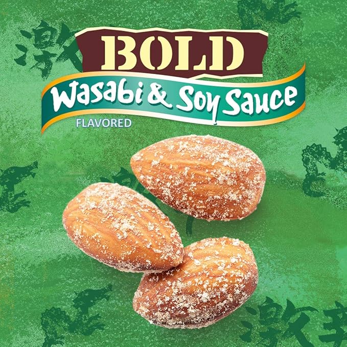 Blue Diamond Almonds, Bold Wasabi & Soy Sauce Flavored Snack Nuts, Bulk Bag, Pantry Staple, GMO-Free, Great for Parties, Lunch, Events, Holiday, and Healthy Snacking, 25 Oz Resealable Bag (Pack of 1)