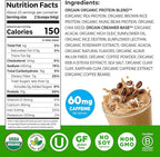 Orgain Organic Vegan Protein Powder, Iced Coffee - 21g Plant Protein, 60mg of Caffeine, Low Net Carb, No Lactose Ingredients, No Added Sugar, Non-GMO, For Shakes & Smoothies, 2.03 lb