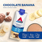 Atkins Chocolate Banana Protein Shake, 15g Protein, 5g Net Carbs, 1g Sugar, Low Carb, High Protein Shake, Banana Breakfast Protein Shake, 4 Pack (11 fl. oz Each)