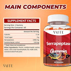Serrapeptase Supplement 120,000 SPU – High Potency Proteolytic Enzyme, Non-GMO, Vegan, Gluten-Free, Supports Enzyme Activity & Digestion, Easy to Digest, 60 Gummies for Comfort & Support