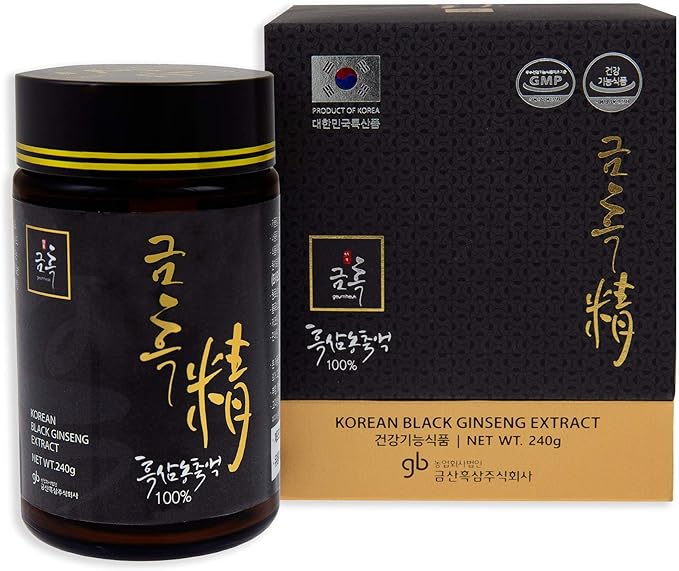 GeumHeuk Korean Black Ginseng Extract 240g. 100% Black Ginseng, Support Immune System, Fatigue Recovery, Memory Function