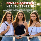 Well&Whole Grassfed Beef Organ Supplement Capsules, Organic Female & Male Bovine Organ Complex, Grass Fed & Pasture Raised, Total Body Wellness Support, 60 Capsules, 60 Days Supply
