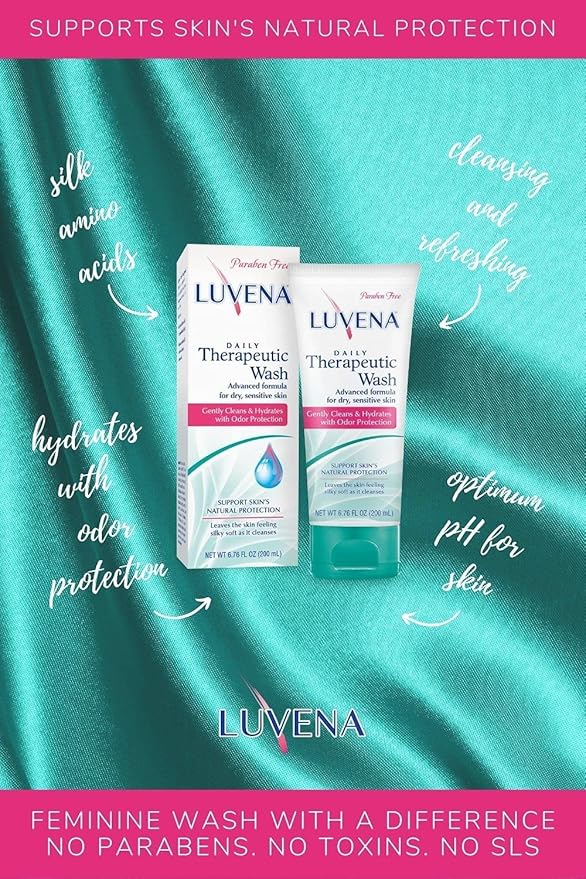 LUVENA Personal Wash - Intimate Wash for Women - Gentle Feminine Wash to Help Moisturize and Resist Odor - pH Balanced, Vitamin E, Paraben Free - Sweet Pea Scented 2pk- (6.76 oz)
