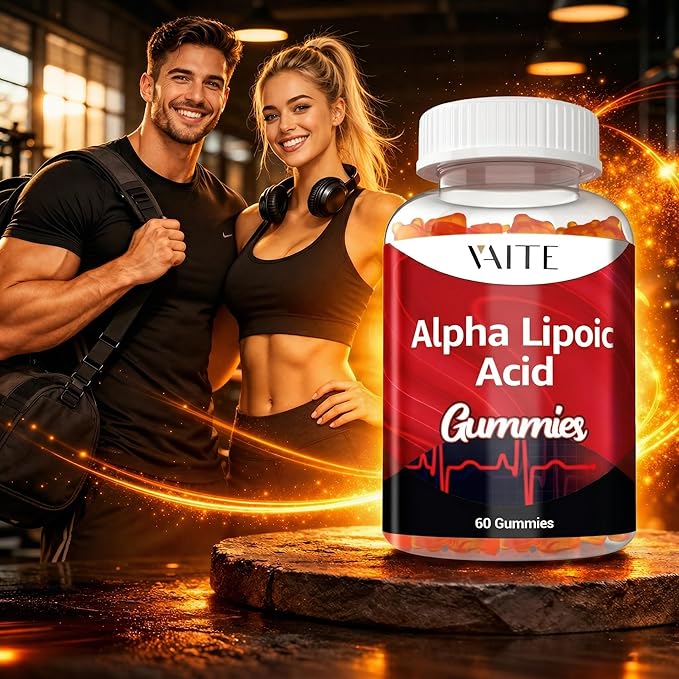 Alpha Lipoic Acid Gummies – Extra Strength ALA Antioxidant Supplement for Brain Health and Nerve Support – Non-GMO, Vegan, Gluten-Free – 60 Chewable Supplements for Antioxidant and Pain Relief (2pack)