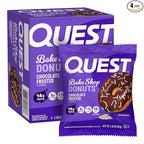 Quest Nutrition Bake Shop, Chocolate Frosted Donuts, 14g Protein, Less than 1g Sugar, Protein Snack, Low Sugar, 4 Count