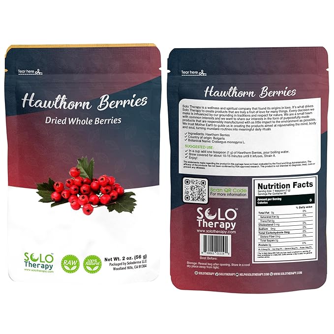 Hawthorn Berry Tea - 56 grams - Hawthorn Berries Whole Herbal Tea - Resealable Bag - 56 grams - Premium Quality (Hawthorn Berries)