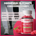 Magnesium Glycinate Gummies - Sugar Free Magnesium Potassium Supplement with Vitamin D, B6, CoQ10 for Calm Mood & Sleep Support - 60 Raspberry Chews