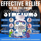 Magnesium Glycinate Gummies 2500mg - Sugar Free Magnesium Potassium Supplement with Vitamin D, B6, CoQ10 for Calm Mood & Sleep Support - 90 Blueberry Gummies