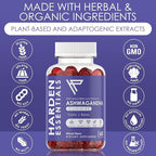KSM-66 Ashwagandha Gummies 750mg Per Gummy – 1,500mg Per Serving – Stress & Cortisol Support – with Lemon Balm & Vitamin D – 60 Count (30 Day Supply) – Vegan – Harden Essentials