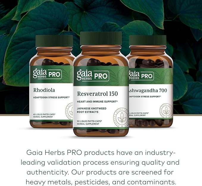 GAIA HERBS PRO Resveratrol 150 - Offers Heart Health & Immune Support - Contains Japanese Knotweed - Vegan, Soy-Free & Gluten-Free - 50 Liquid Phyto-Caps (25 Servings)