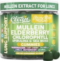 Clean Nutra Mullein Gummies for Lung Health Support with Elderberry Chlorophyll Spirulina Tart Cherry Sea Moss Vitamin C Lutein Marshmallow Root Licorice Root Superfood Greens Mucus Relief 60 Gummies