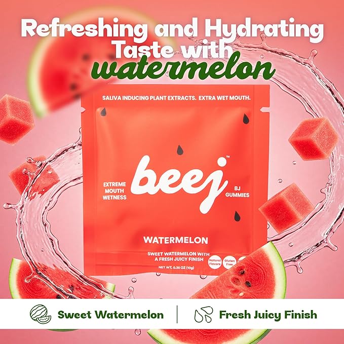 BJ Gummies, Candy For an Extra Wet Mouth.(3 pack), Watermelon