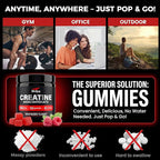 Creatine Monohydrate Gummies 5000mg for Women & Men, NSF Certified, Sugar Free, Vegan, 120 Count, Pre Workout Muscle Strength & Recovery Supplement