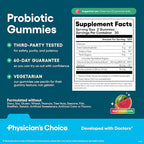 Physician's CHOICE Probiotic Gummies with Vitamin D & Prebiotic Fiber - Sugar Free - 1B CFUs of Clinically Studied Probiotic - Supports Immune & Gut Health for Women & Men - Watermelon Flavor - 60CT