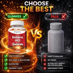 VAITE Betaine HCL Supplement 1000 mg Gummies – Digestive Support – Supports Digestion & Nutrient Breakdown – Non-GMO, Vegan, Gluten-Free – for Adults Seeking Daily Digestive Support – 60 Gummies