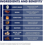 Host Defense Immune Gummies - 7 Species Blend - Mushroom Supplement for Immune Support - Includes Royal Sun Blazei, Cordyceps, Reishi, Maitake, Lion's Mane, Chaga & Mesima - 90 Gummies (30 Servings)