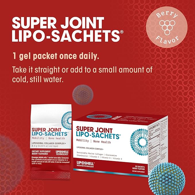 AFT Pharmaceuticals Super Joint Lipo-Sachets Liposomal Collagen Joint Supplement - Liquid Collagen Peptides to Support Joint Health, Mobility & Comfort