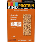 KIND Protein Snack Bar, Crunchy Peanut Butter, Healthy Snacks, Gluten Free, 12g Plant Protein, 12 Count
