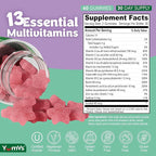 Multivitamin Gummies for Adults, Daily Gummy Vitamin for Women & Men, Immune Support Multivitamin Supplement, Ault Multi VIT Vitamin with Vitamins A, C, D, E, B-6, B-12, Zinc - 60 Gummies